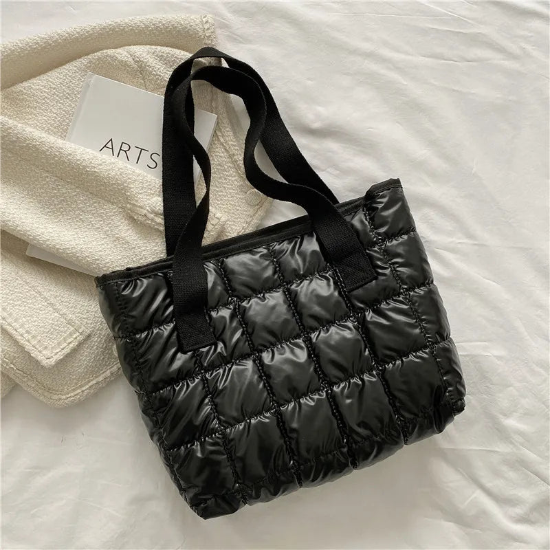 Retro Rhombus Space Cotton Shoulder Bags