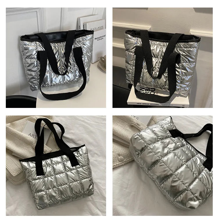 Retro Rhombus Space Cotton Shoulder Bags