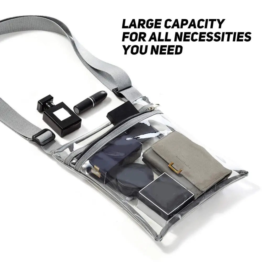 Women's Transparent Messenger Bag Adjustable Shoulder Strap Phone Pouch