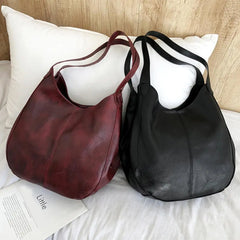 Vintage Leather Shoulder Bag Large Bag Modern Female