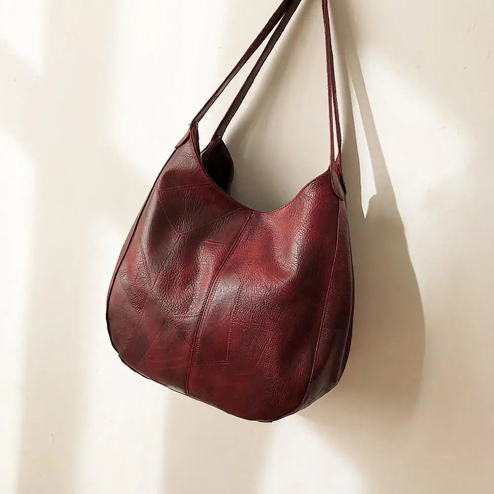 Vintage Leather Shoulder Bag Large Bag Modern Female