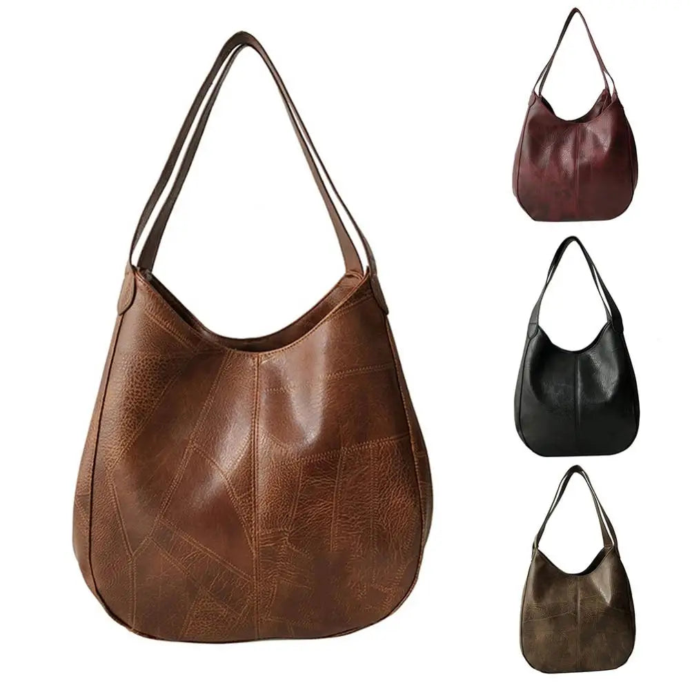 Vintage Leather Shoulder Bag Large Modern Female