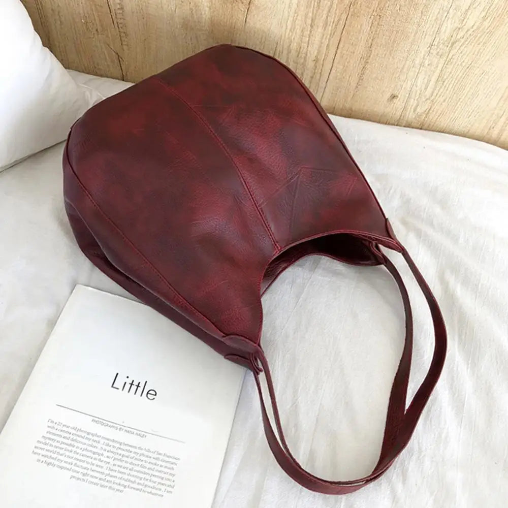 Women's Vintage Leather Shoulder Bag Large Modern Female