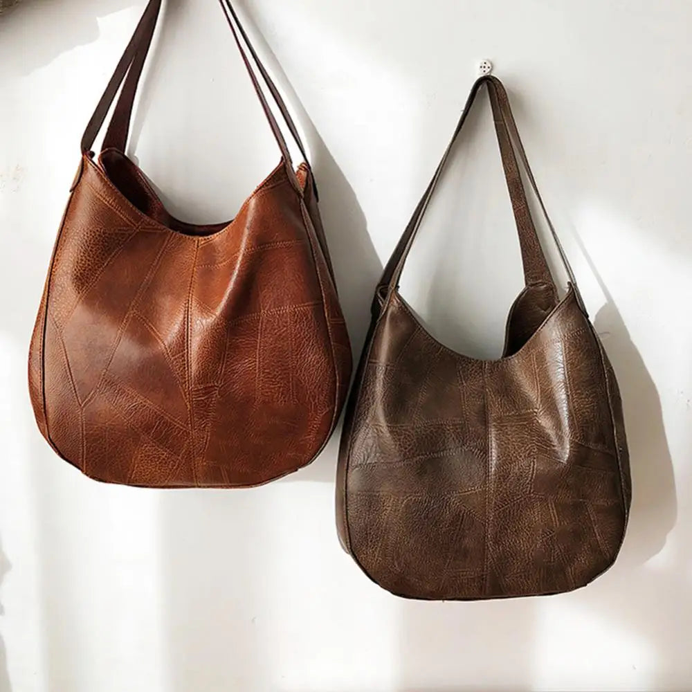 Vintage Leather Shoulder Bag Large Modern Female