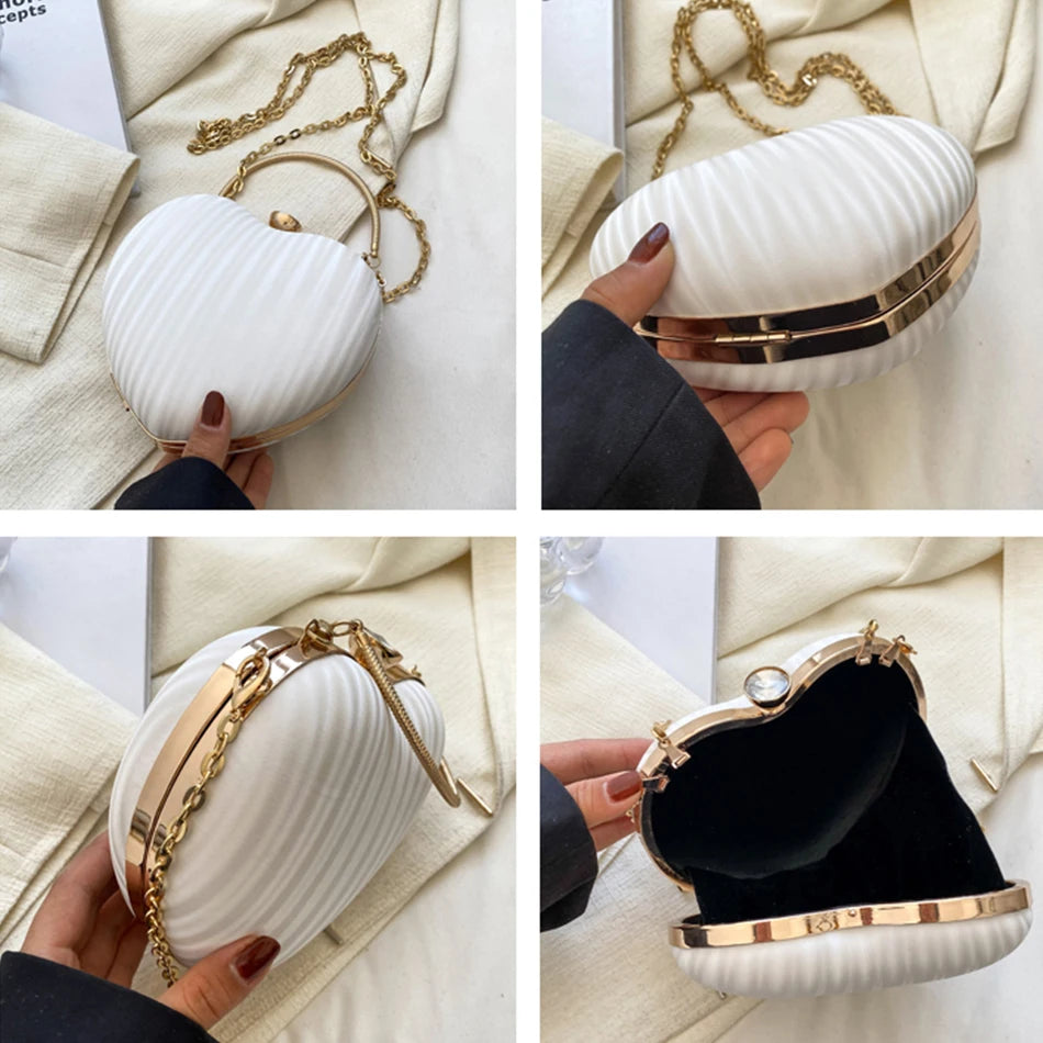 Women's Heart Shoulder Crossbody Bag PU Leather Handbag