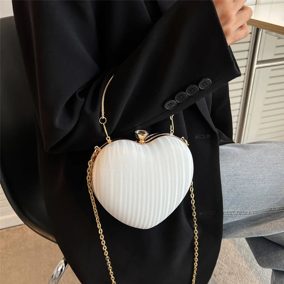 Women's Heart Shoulder Crossbody Bag PU Leather Handbag