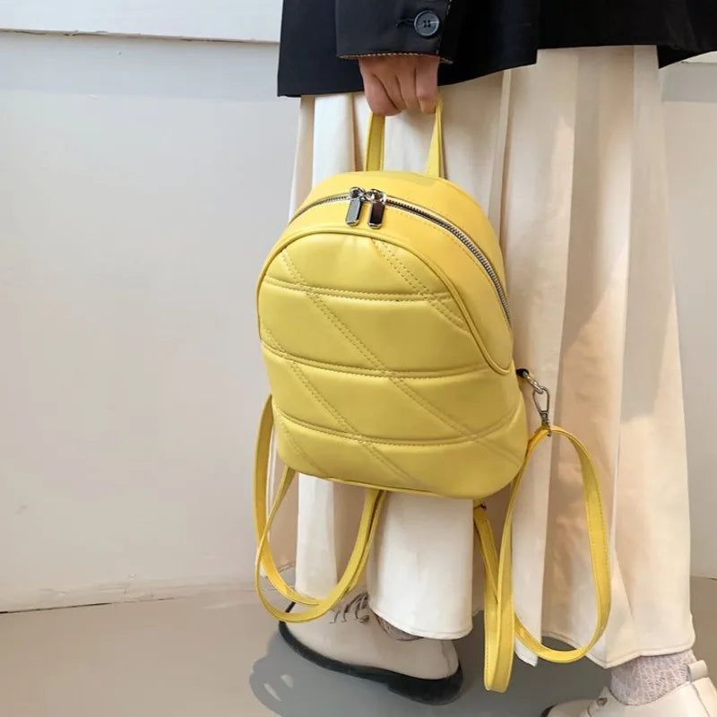 Women's Leather Jelly Shoulder Backpack Student Schoolbag