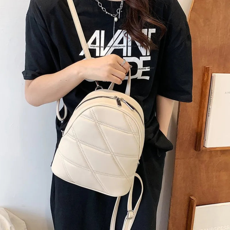 Women's Leather Jelly Shoulder Backpack Student Schoolbag