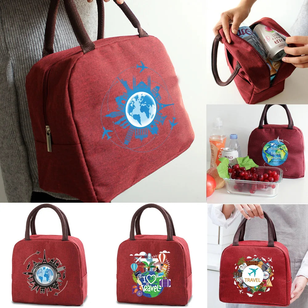 Women's Insulated Lunch Bag Cooler Bags Bento Pouch Thermal Handbag