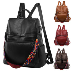 Women's Large Capacity Leather Travel Backpack for Dogs