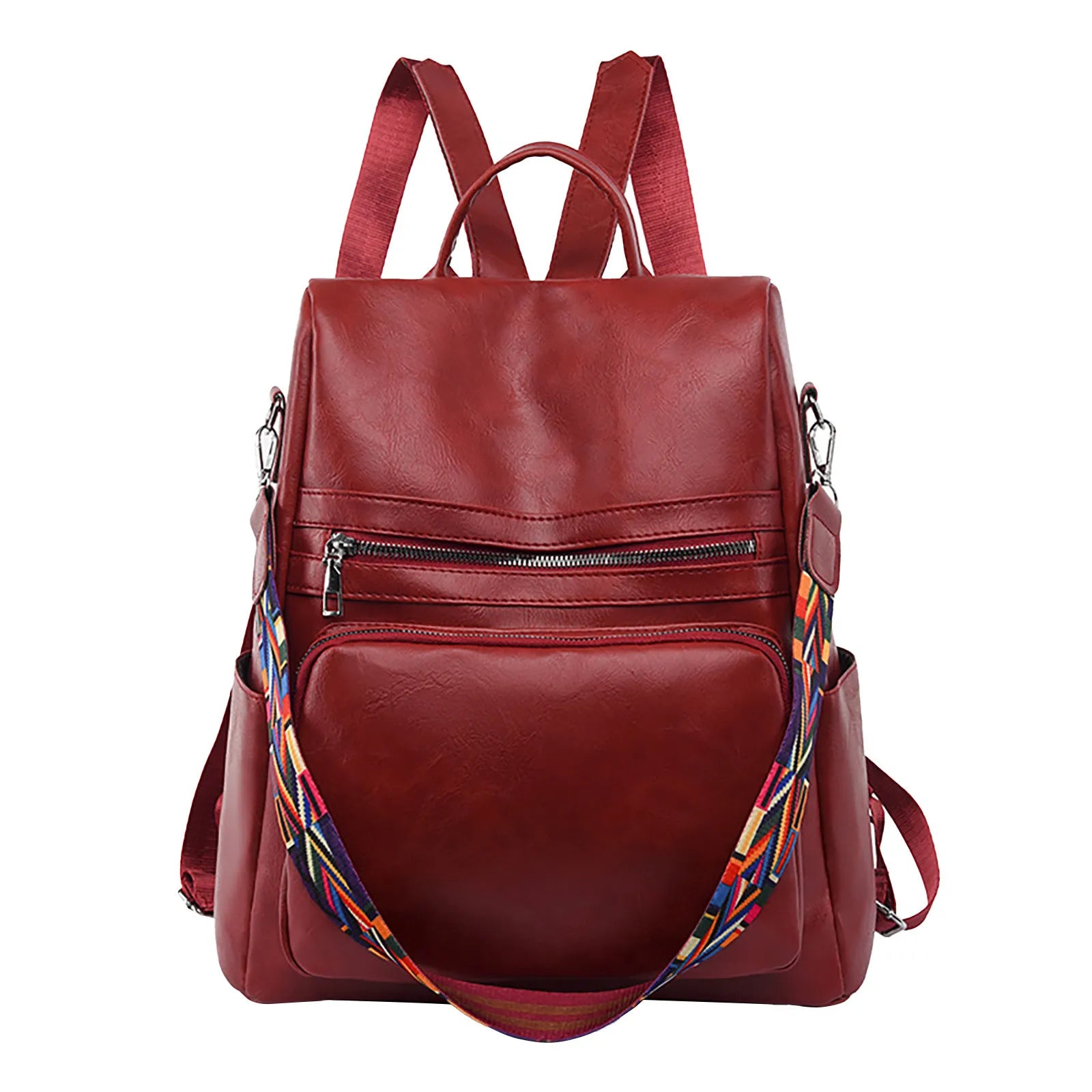 Women's Large Capacity Leather Travel Backpack for Dogs