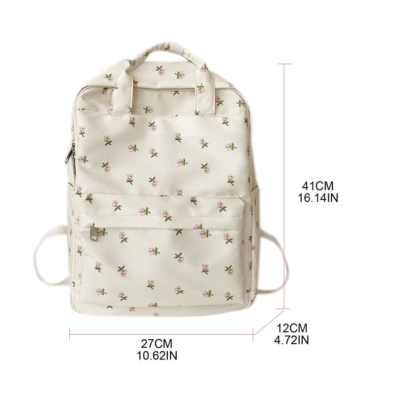Women's Laptop Bag Floral Print Work School Travel Daypack Purse Medium Backpack