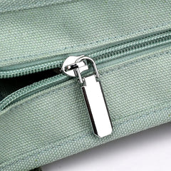 Large Canvas Tote Shoulder Bag - Multi-Pocket Handbag