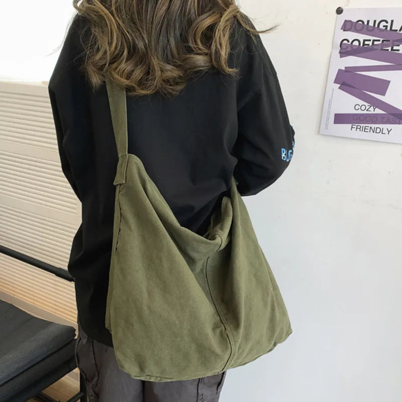 Women's Crossbody Shoulder Bag Japanese Lazy Style Canvas Bag