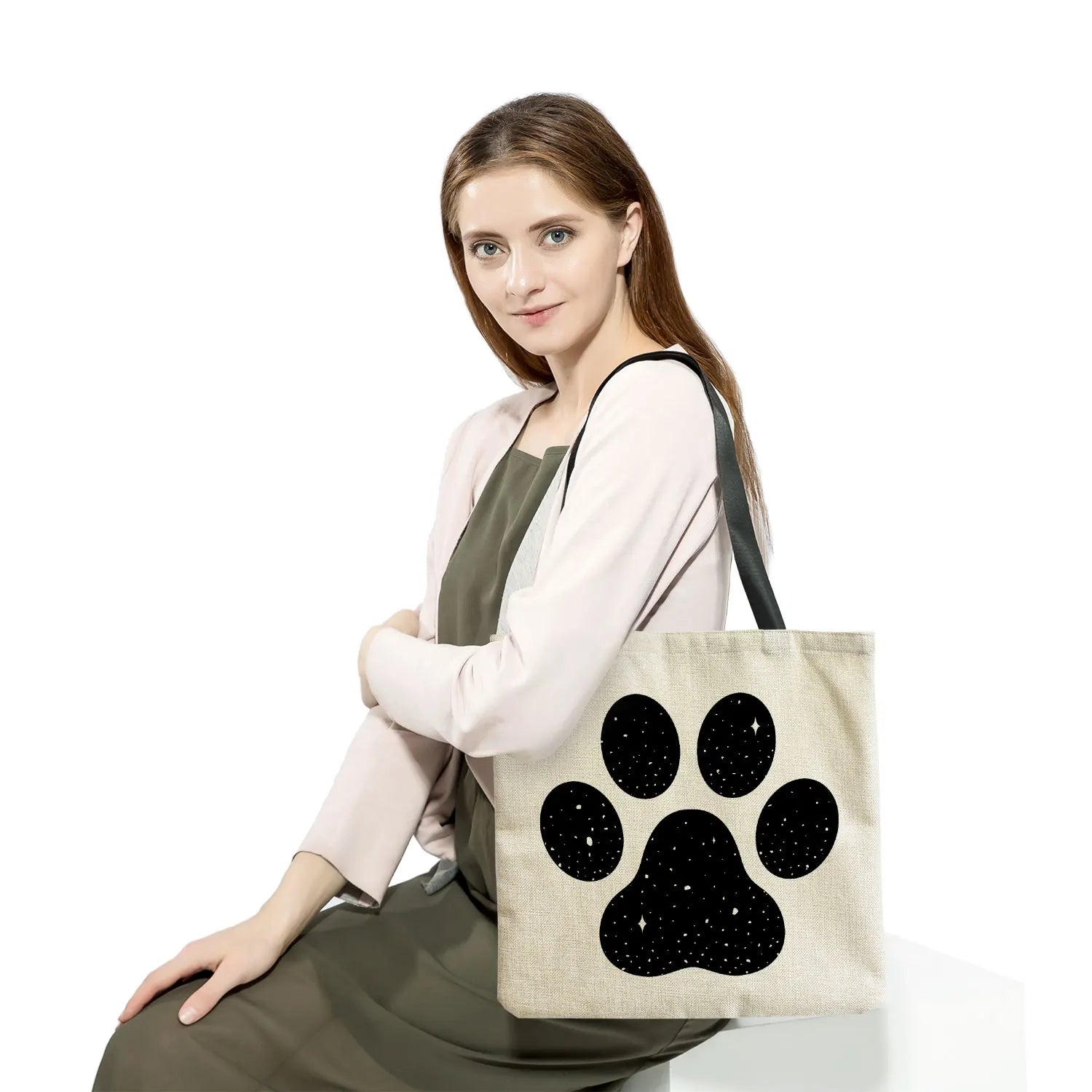 Animal Shoulder Bag Custom Print Dog Beach Tote Bag