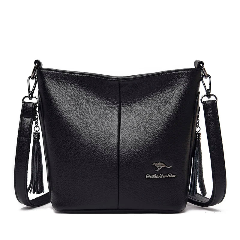 Women's Large Capacity Bucket Bag PU Leather Shoulder Bag