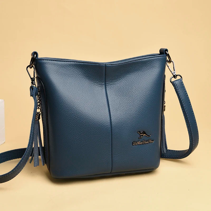 Women's Large Capacity Bucket Bag PU Leather Shoulder Bag