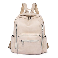 Vintage Pu Leather Women's Backpack Large School Bag