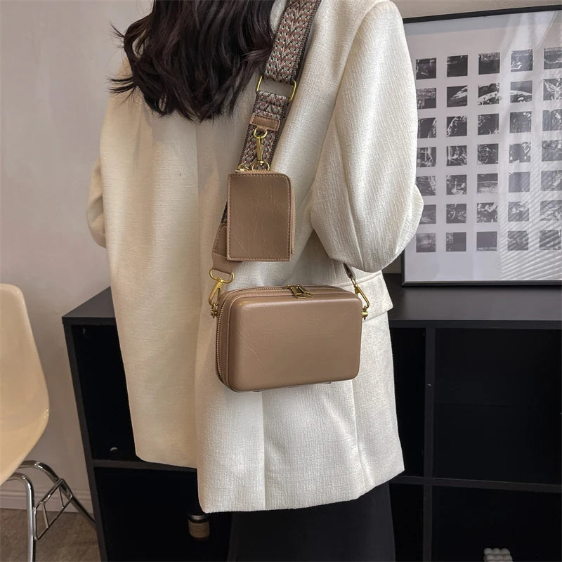 Leather Shoulder Bag Crossbody Box Tote Vintage Messenger