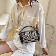 Women's Leather Shoulder Bags Diamond Crossbody Tote