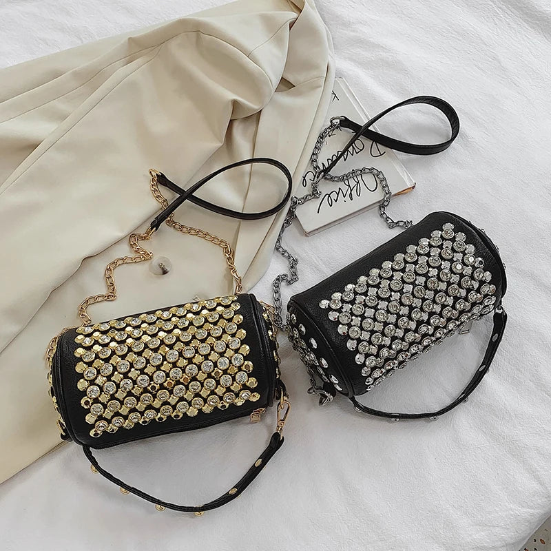 Women's Leather Shoulder Bags Diamond Crossbody Tote