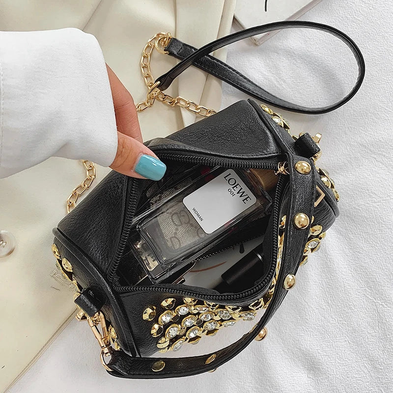 Women's Leather Shoulder Bags Diamond Crossbody Tote