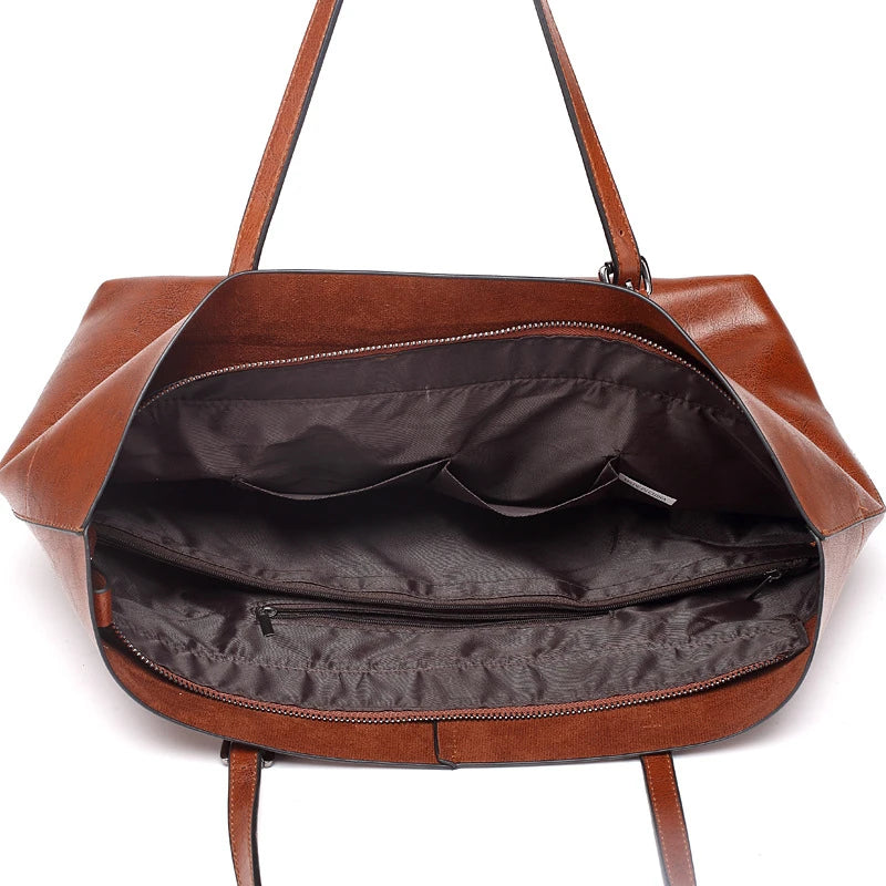 Women's Leather Tote Bag Handbags Large Capacity Shoulder Bags