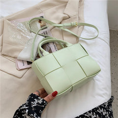 Women's Leather Woven Shoulder Bag Crossbody Bag
