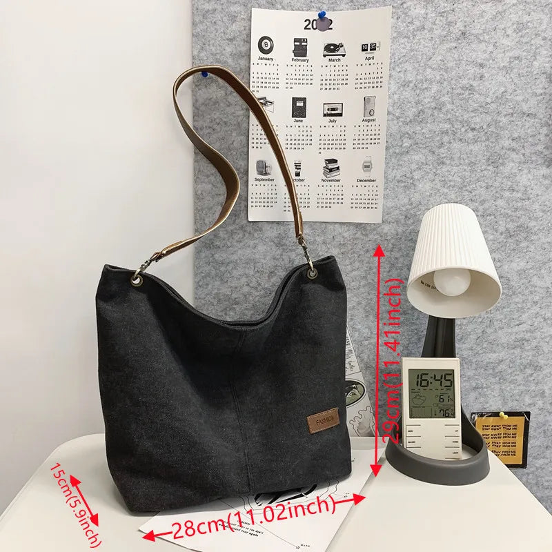 Women's Retro Canvas Shoulder Bags Large-capacity Handbags