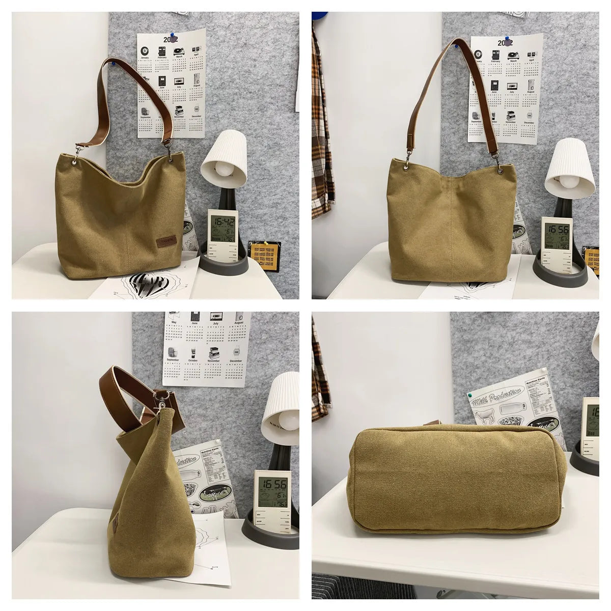 Women's Retro Canvas Shoulder Bags Large-capacity Handbags