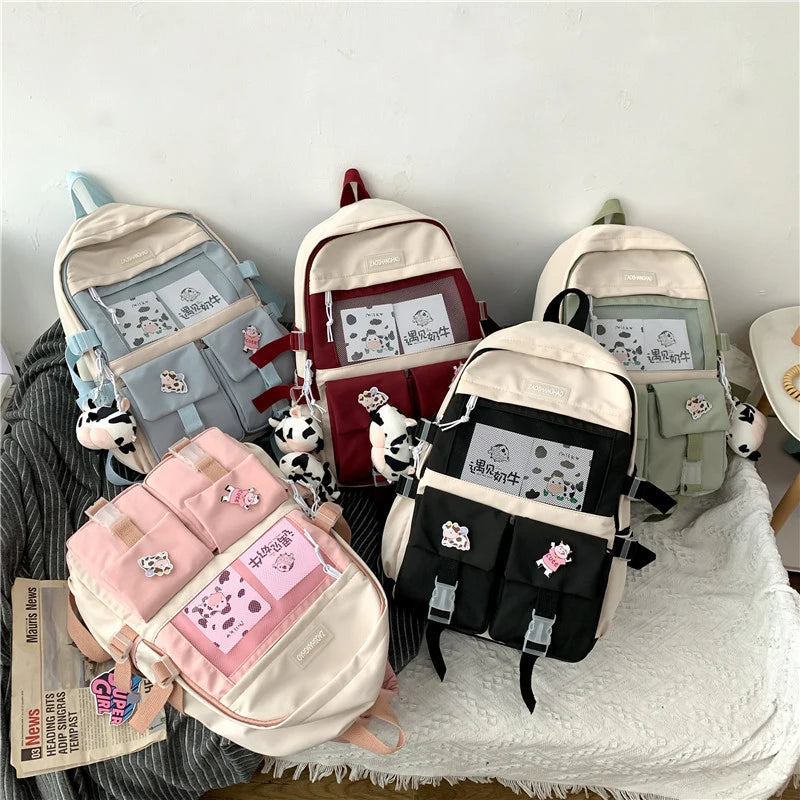 Women's Lightweight Backpack Candy Schoolbag Shoulder Student Bag For