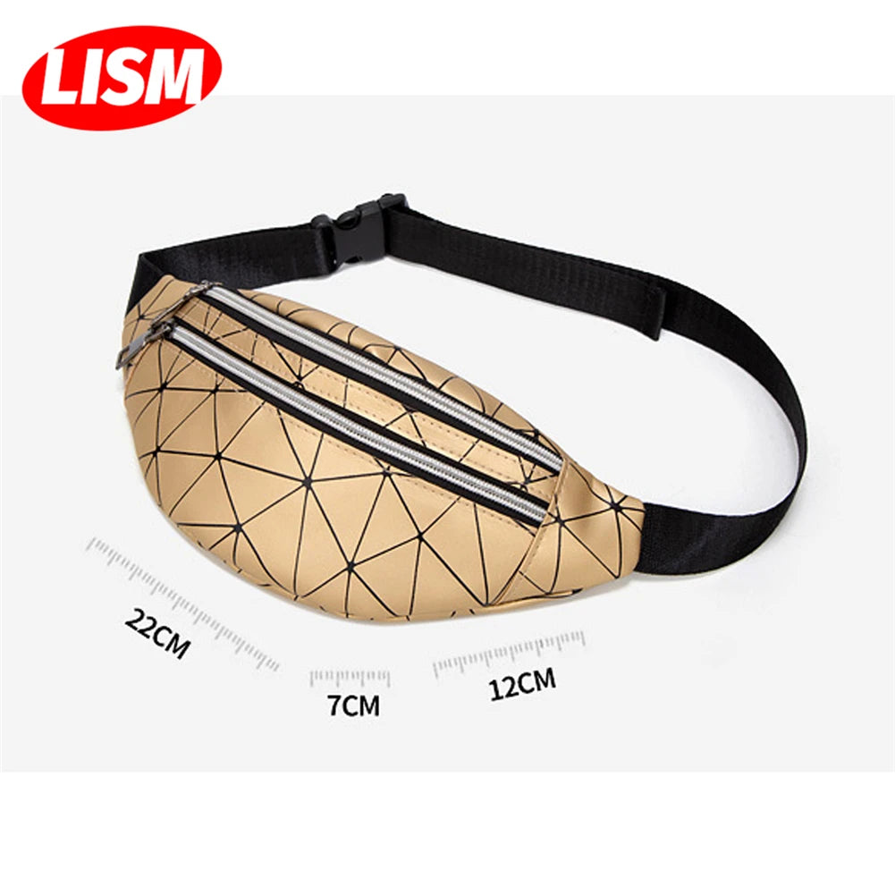 Women's Lingge Double Zips Waist Bag Ins Chest Bag