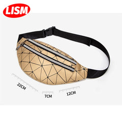 Women's Lingge Double Zips Waist Bag Ins Chest Bag