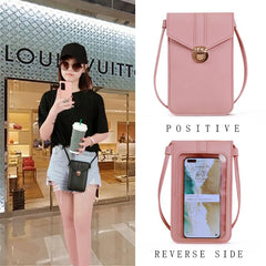 Women's One-shoulder Messenger Bag PU Mobile Phone Wallet Retro Buckle Small