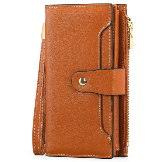 Women's Long Leather Clutch Purse Cellphone Bag Coin Wallet