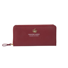 Women's Long Wallet Large Capacity Leaf Zipper Bag