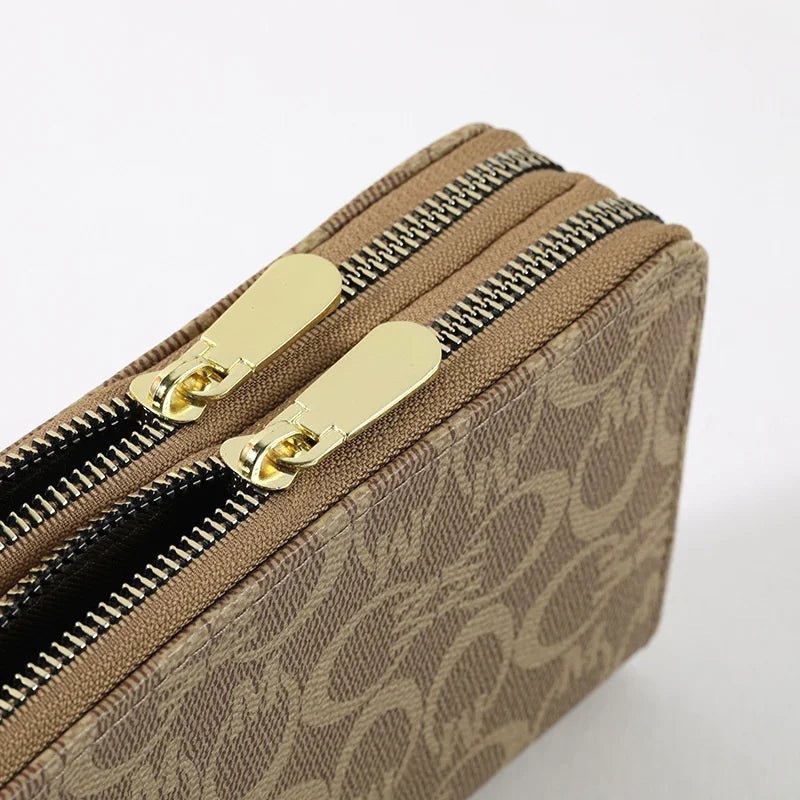 Women's Long Wallet Double Zipper Phone Bag Mother's Hand Bag