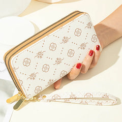 Women's Long Wallet Large Capacity Double Zipper Clutch Bag