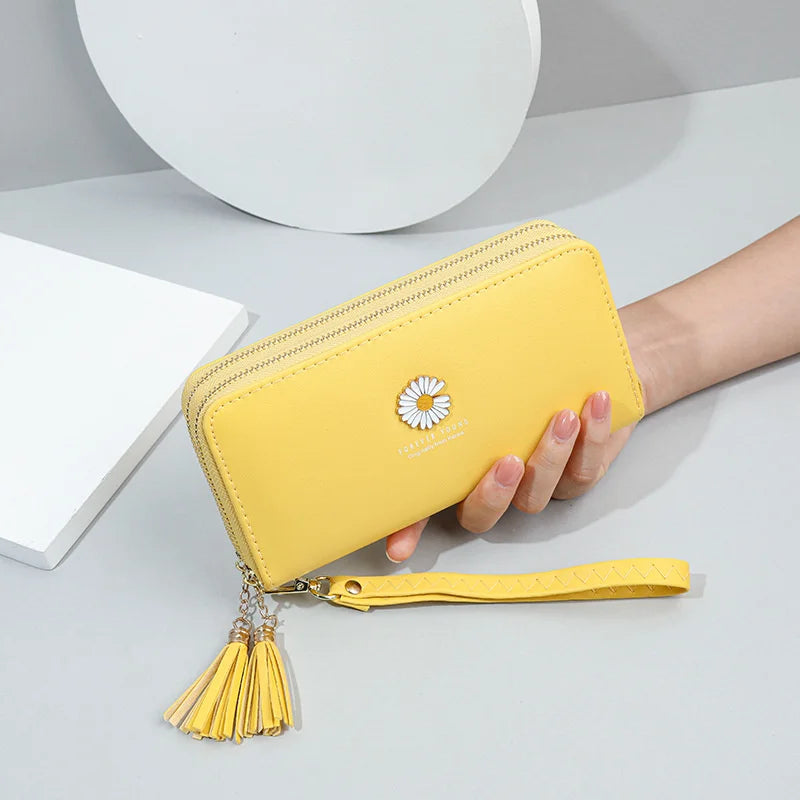 Women's Double Zipper Long Wallet Handbag