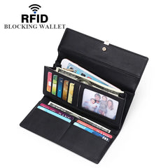 Women's Long Wallet RFID Style Wallet Pu Leaf Pendant wallet Baiyun