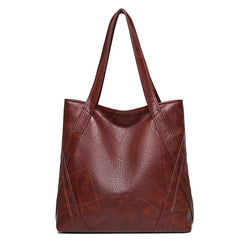 Women's Retro Soft Leather Shoulder Bag High Capacity Tote Bag