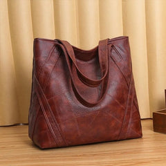 Women's Large Capacity Retro Soft Pu Leather Tote Bag