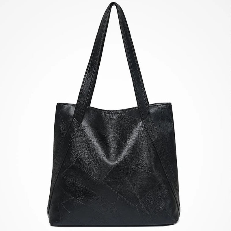 Women's Shoulder Bag Large Capacity Soft Pu Leather High Brown Casual Tote Bag