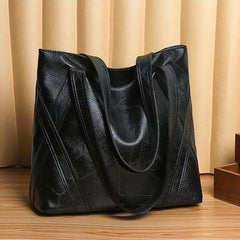 Women's Shoulder Bag Large Capacity Soft Pu Leather High Brown Casual Tote Bag