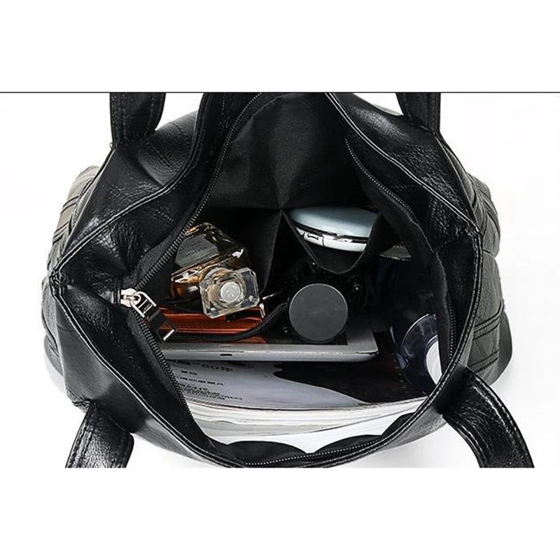 Women's Shoulder Bag Large Capacity Soft Pu Leather High Brown Casual Tote Bag