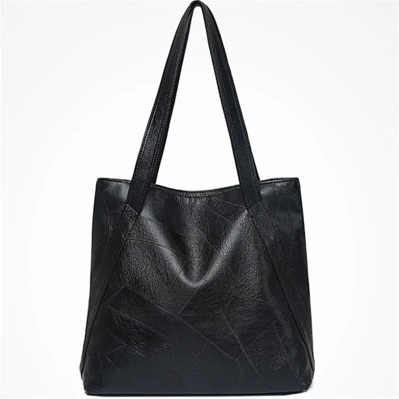 Women's Retro Soft Leather Shoulder Bag High Capacity Tote Bag