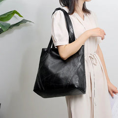 Women's Retro Soft Leather Shoulder Bag High Capacity Tote Bag