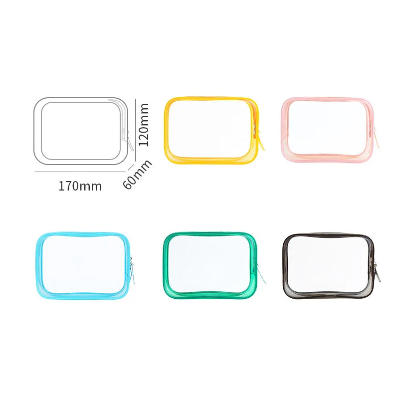 Women's Clear PVC Makeup Bag Travel Case Zipper Cosmetic Organizer Box