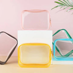 Women's Clear PVC Makeup Bag Travel Case Zipper Cosmetic Organizer Box