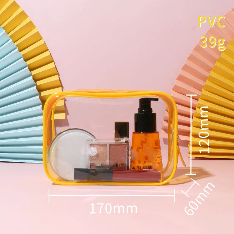 Women's Clear PVC Makeup Bag Travel Case Zipper Cosmetic Organizer Box